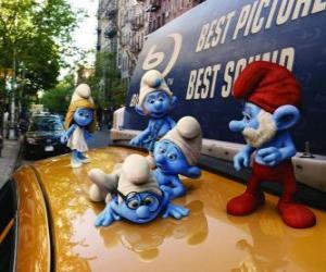 пазл Smurfs на крышу такси